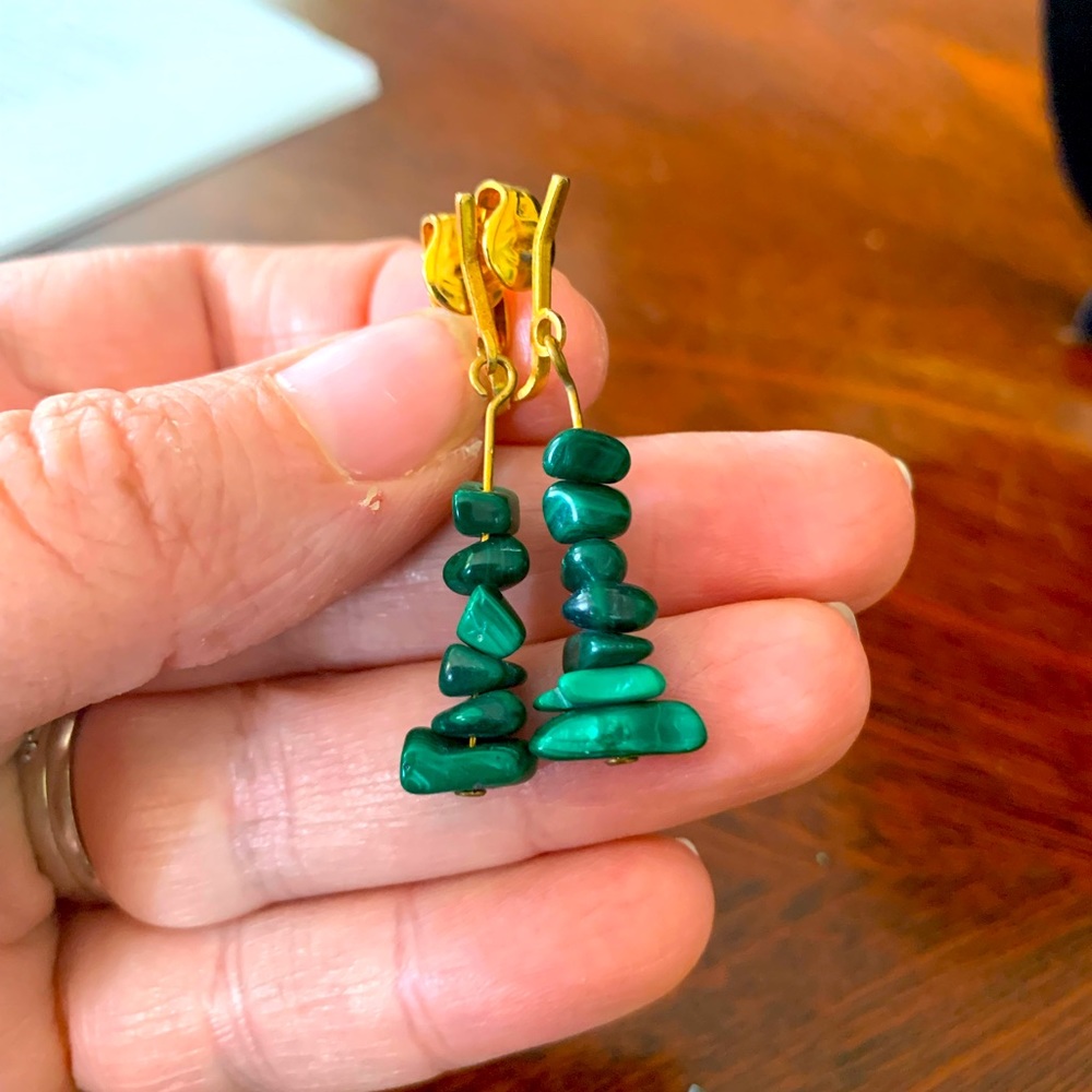 Malachite Chip Earrings